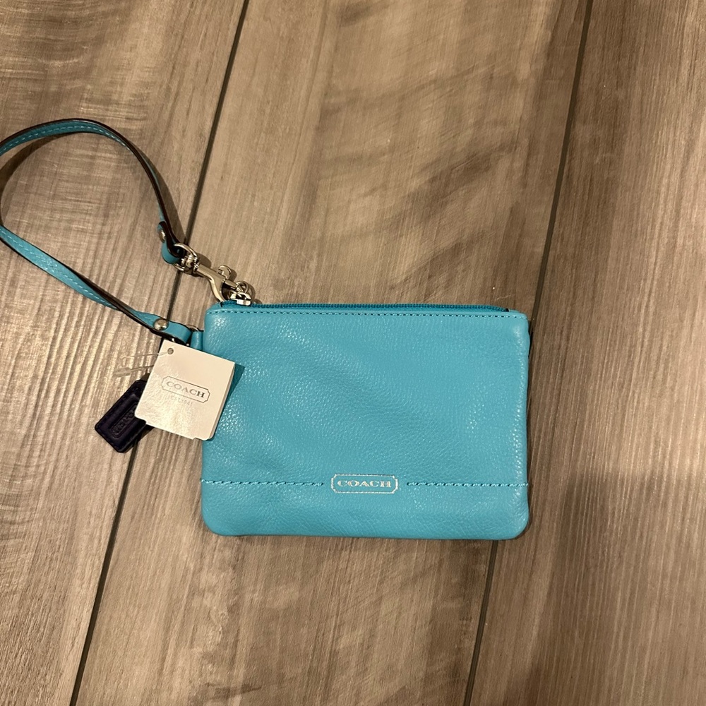 Coach Blue Wristlet